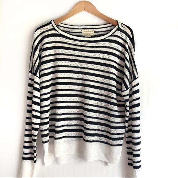 Cynthia Rowley Sweaters - Cynthia Rowley linen striped long sleeve sweater